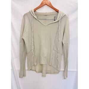 Lazy Sundays Hooded Heather‎ Beige Sweater Small Cozy Lounge Classic Neutral